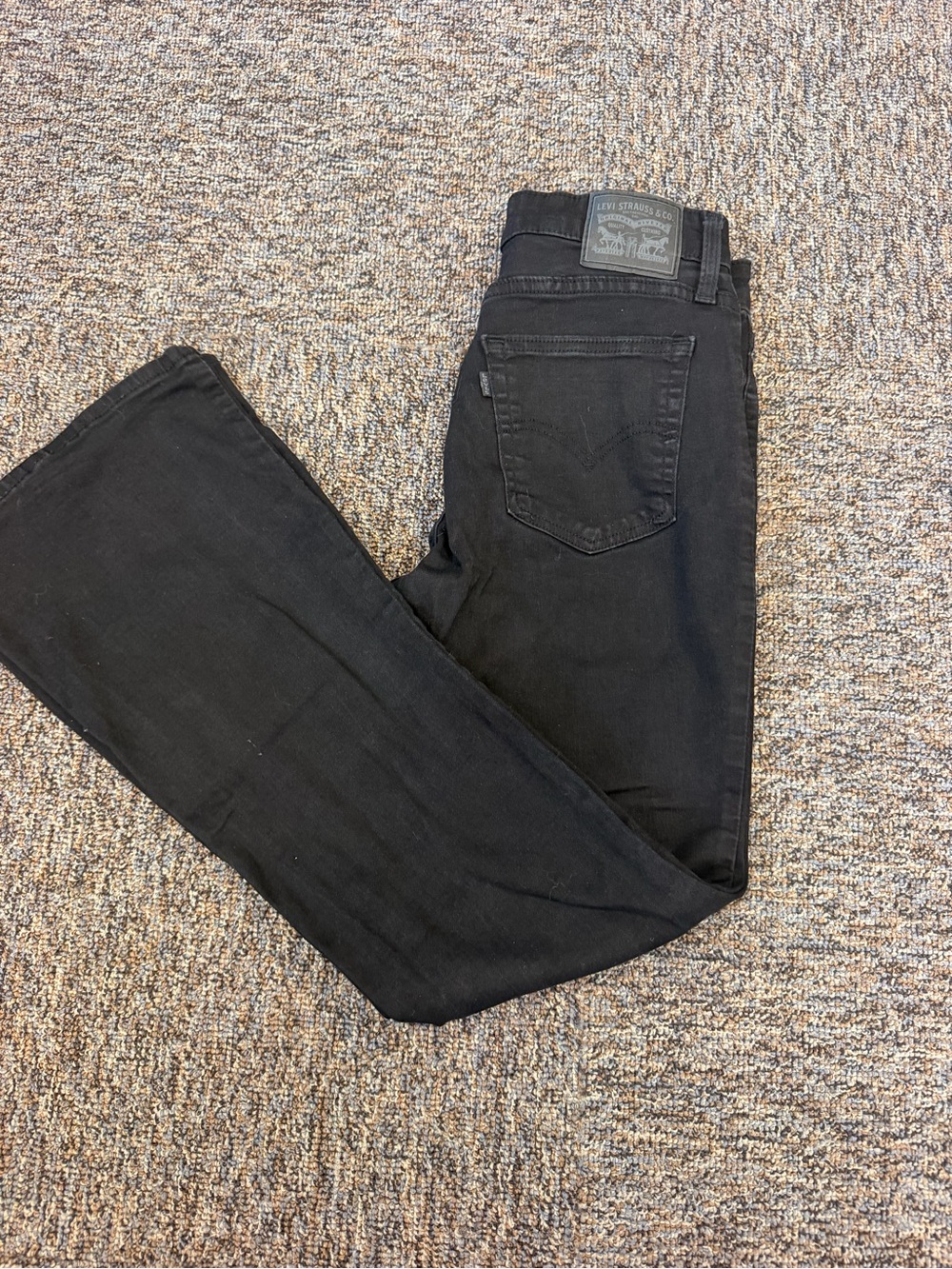 Levi's 726 Black Women's Flare Jeans Mid Rise Stretch Size 30 Y2K